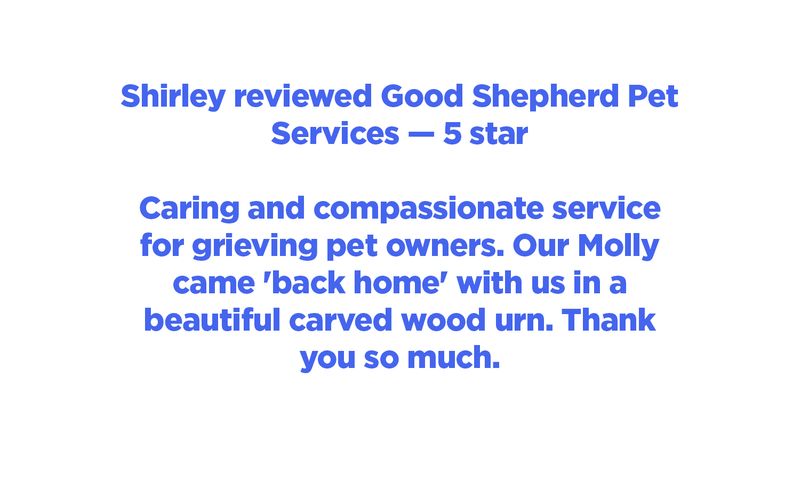 Good shepherd animal store cremation